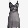 Wacoal Lace Perfection Stretch-lace And Mesh Chemise -Mode Charm Shop 1055 76029603 WE135009 CHARCOAL ALT10