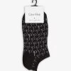 Calvin Klein Logo Print Cotton-blend Trainer Socks Set Of Two -Mode Charm Shop 121 3000437 ECX77500 BLACK M