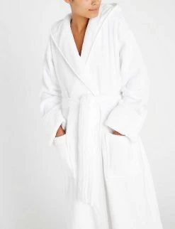 Hooded Hydrocotton Robe -Mode Charm Shop 770 10121 LHCHR WHITE ALT03