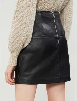 Ted Baker Valiat Leather Skirt -Mode Charm Shop 870 10003 241424 BLACK ALT03