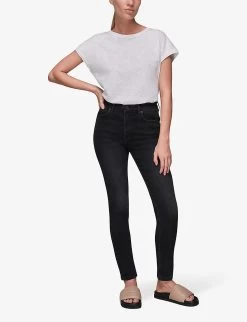 Whistles Sculpted High-rise Stretch-denim Jeans -Mode Charm Shop R00050231 BLACK ALT01