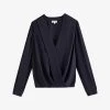 CLAUDIE PIERLOT Bonjour Pleated Crepe Top -Mode Charm Shop R03637661 NAVY M
