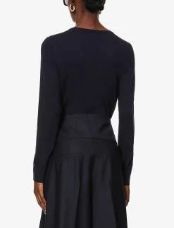 Joseph Round-neck Fine Merino-wool Jumper -Mode Charm Shop R03658528 NAVY ALT02