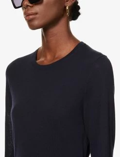 Joseph Round-neck Fine Merino-wool Jumper -Mode Charm Shop R03658528 NAVY ALT03