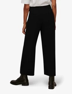 Whistles High-rise Cropped Crepe Trousers -Mode Charm Shop R03668659 BLACK ALT02