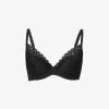 Wacoal Raffiné Underwired Stretch-lace Plunge Bra -Mode Charm Shop R03673091 BLACK ALT10
