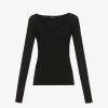 Joseph V-neck Silk-blend Jumper -Mode Charm Shop R03731166 BLACK ALT10