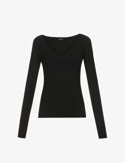 Joseph V-neck Silk-blend Jumper