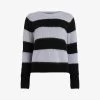 AllSaints Lou Striped-print Crewneck Jumper -Mode Charm Shop R03751632 ASHLILACBLAC M