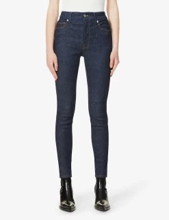 GOOD AMERICAN Always Fits High-rise Skinny-leg Stretch-denim Jeans -Mode Charm Shop R03761602 S DEEPBLUE006 ALT02