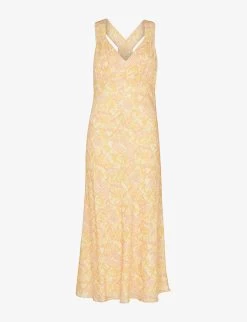 Whistles Safari-print Satin Midi Dress