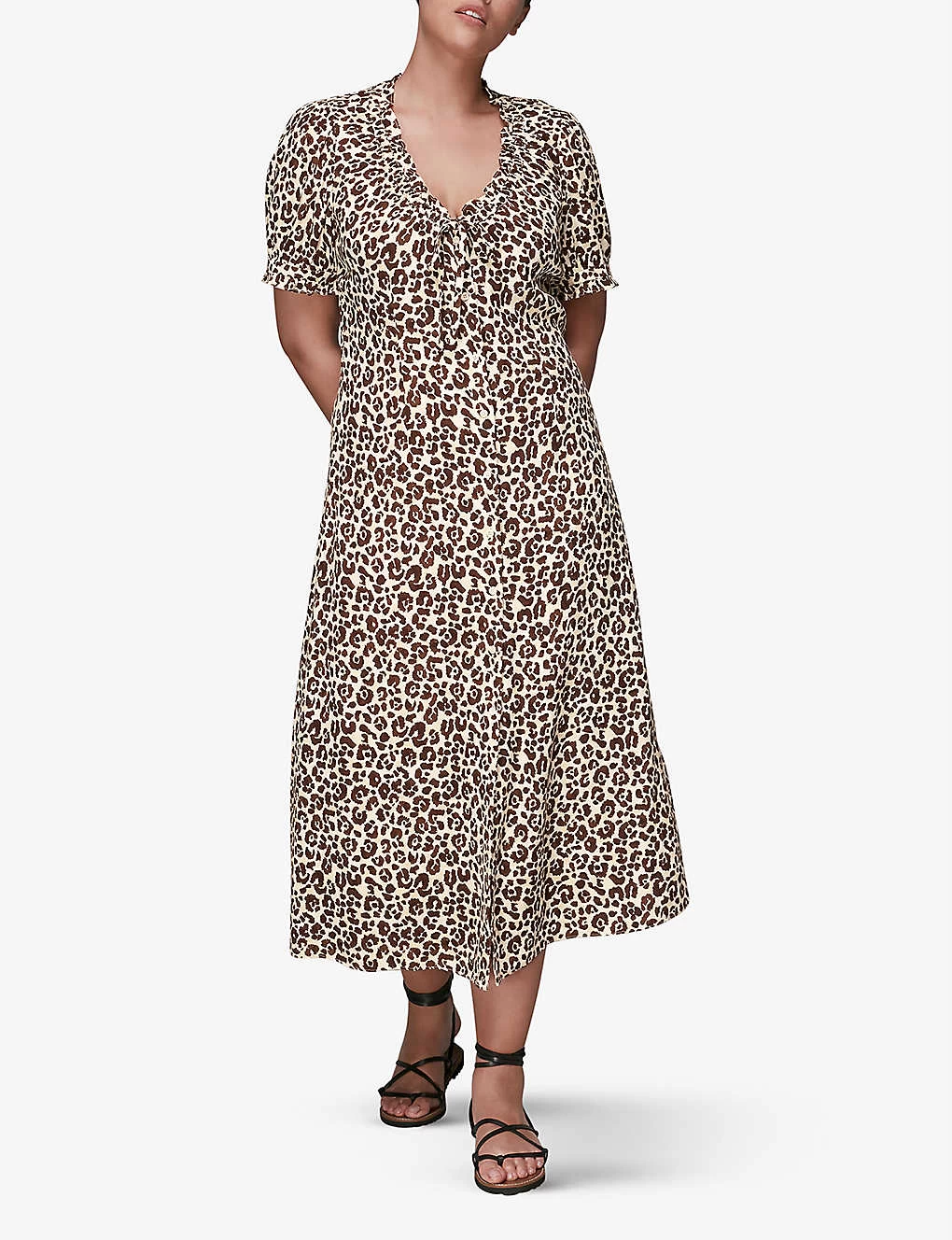Whistles Ada Animal-print Midi Dress 4 Whistles Ada Animal-print Midi Dress - Image 2