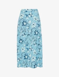 Whistles Batik Garland Print Midi Skirt