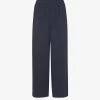 Whistles Wide-leg High-rise Crepe Trousers -Mode Charm Shop R03814834 NAVY M