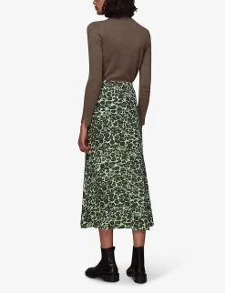 Whistles Clouded Leopard Woven Midi Skirt -Mode Charm Shop R03829296 MULTICOLOURED ALT03