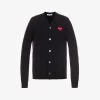 Comme Des Garçons Play Heart-embroidered Wool Cardigan -Mode Charm Shop R03829845 NAVY M