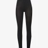 HANRO Pure Silk High-rise Silk-knit Leggings -Mode Charm Shop R03848695 BLACK M