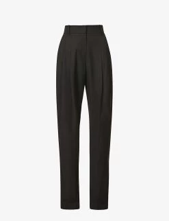 Gelso Pleated Tapered High-rise Woven Trousers