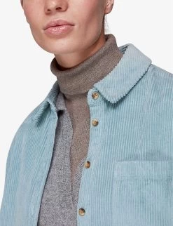 Whistles Lucie Oversized Organic-cotton Corduroy Shirt -Mode Charm Shop R03865769 BLUE ALT04