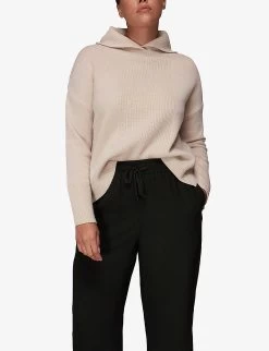 Whistles Split-hem Wide-leg Crepe Trousers -Mode Charm Shop R03865801 BLACK ALT02