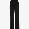 Whistles Split-hem Wide-leg Crepe Trousers -Mode Charm Shop R03865801 BLACK M