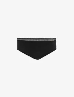 Chantelle Lace-trimmed High-rise Stretch-woven Period Briefs
