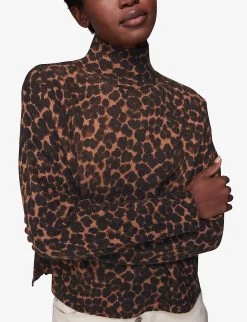 Whistles Leopard-print Wool Top -Mode Charm Shop R03875865 MULTICOLOURED ALT02