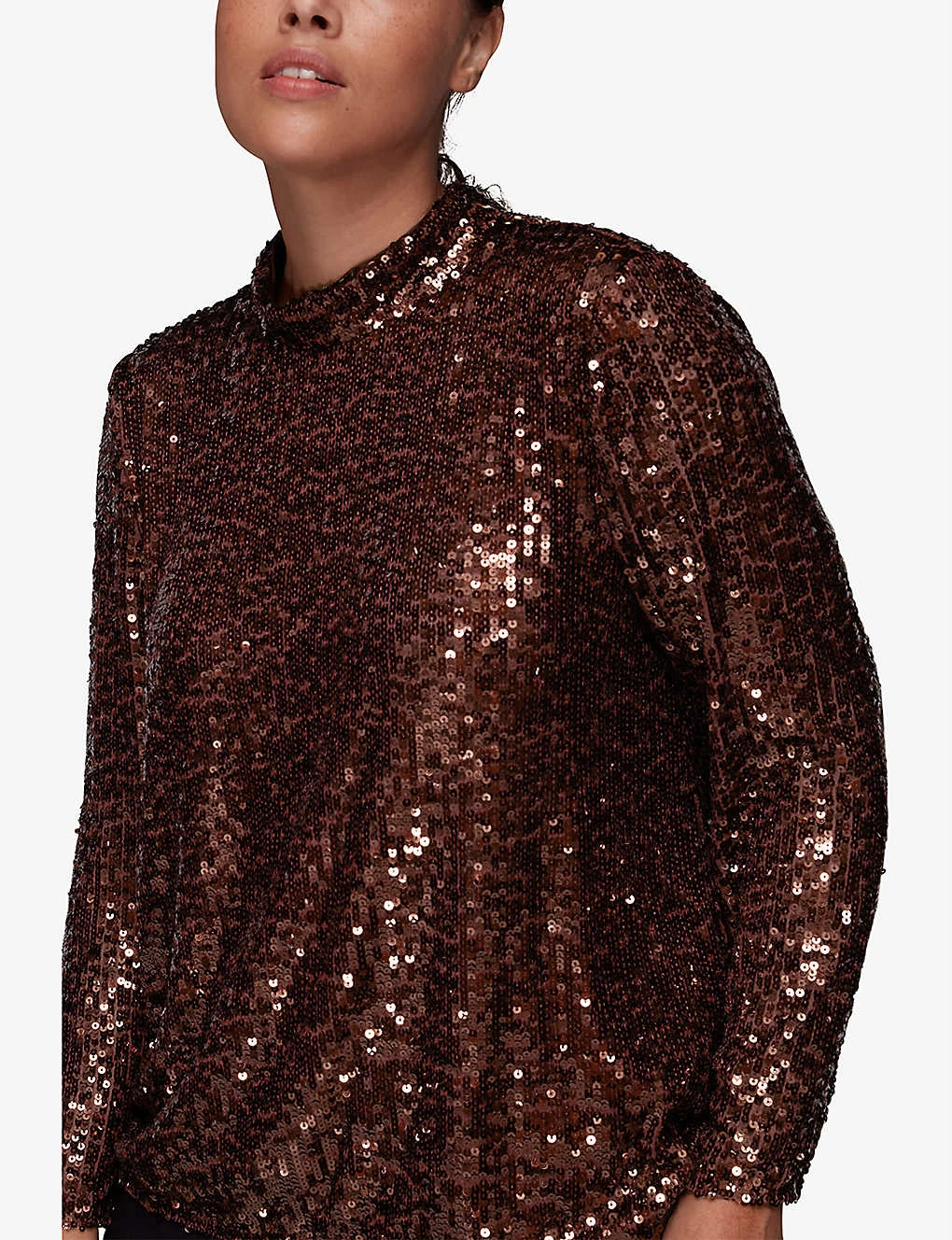Whistles High-neck Sequin Woven Blouse 5 Whistles High-neck Sequin Woven Blouse - Image 3