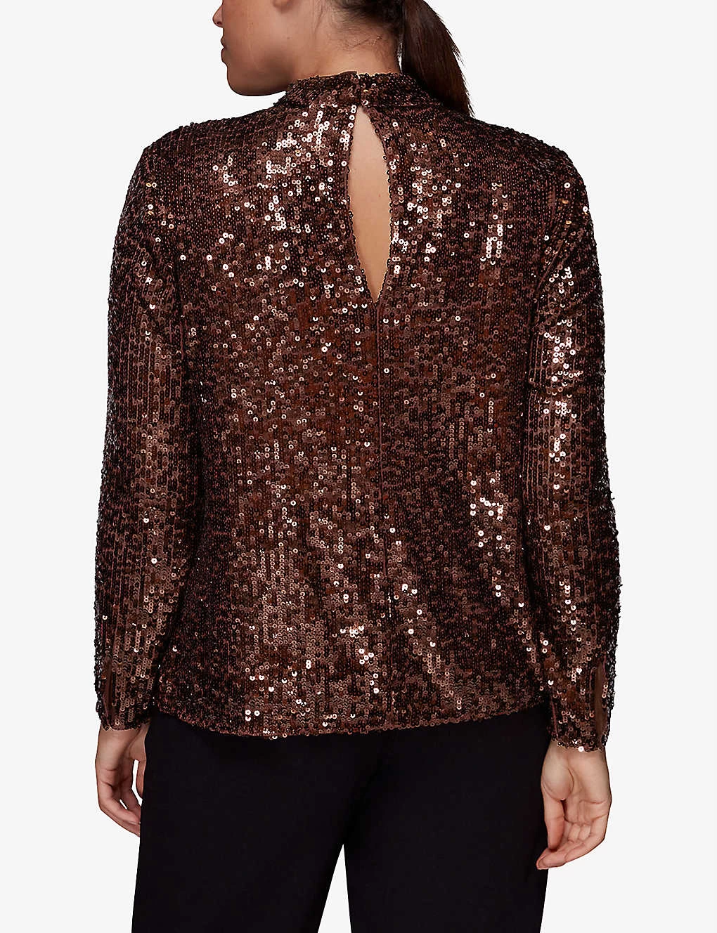 Whistles High-neck Sequin Woven Blouse 6 Whistles High-neck Sequin Woven Blouse - Image 4
