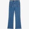 Maje Platane Braided-trim Flared High-rise Organic Cotton-blend Stretch-denim Jeans 1 Maje Platane Braided-trim Flared High-rise Organic Cotton-blend Stretch-denim Jeans -Mode Charm Shop R03879067 BLEUS M