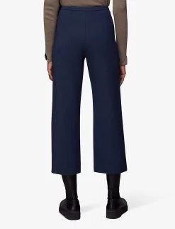 Whistles Camilla Wide-leg High-rise Stretch Woven Trousers -Mode Charm Shop R03883161 NAVY ALT03
