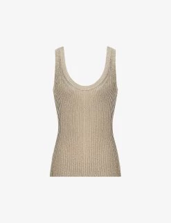 Reiss Imogen Metallic-thread Knitted Top