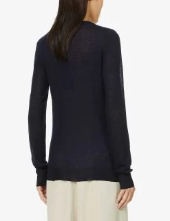 Joseph Cashair Round-neck Cashmere Jumper -Mode Charm Shop R03900698 NAVY ALT03