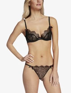 AGENT PROVOCATEUR Lorna Scalloped-lace Underwired Bra -Mode Charm Shop R03907070 BLACK ALT02