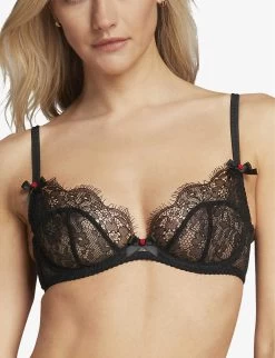 AGENT PROVOCATEUR Lorna Scalloped-lace Underwired Bra -Mode Charm Shop R03907070 BLACK ALT04