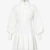 Oversized-collar Crepe Mini Dress -Mode Charm Shop R03913527 WHITE M