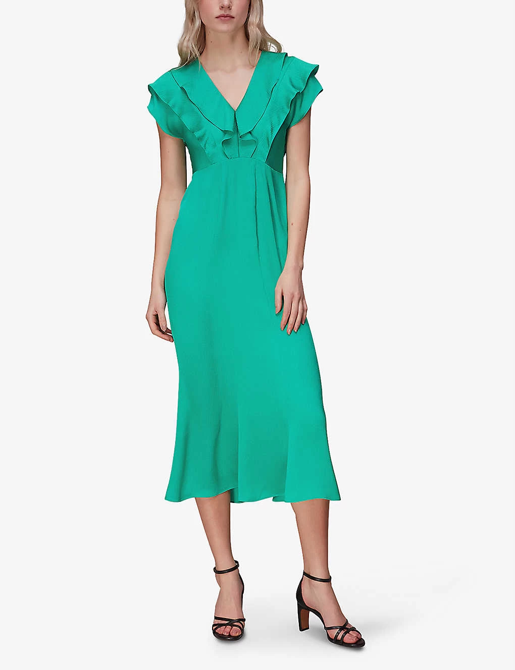 Whistles Adeline Frilled-trimmed Woven Midi Dress 4 Whistles Adeline Frilled-trimmed Woven Midi Dress - Image 2