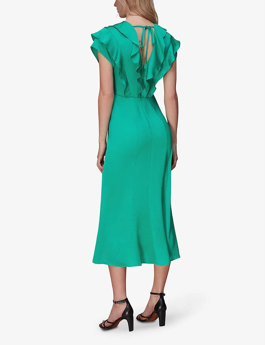 Whistles Adeline Frilled-trimmed Woven Midi Dress 6 Whistles Adeline Frilled-trimmed Woven Midi Dress - Image 4