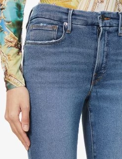 GOOD AMERICAN Good Legs Cropped Slim-leg Mid-rise Stretch-denim Jeans -Mode Charm Shop R03939749 INDIGO149 ALT04
