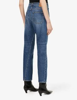 Toteme Twisted Seam High-rise Straight-leg Organic-denim Jeans -Mode Charm Shop R03946291 WASHEDBLUE ALT03