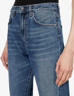 Toteme Twisted Seam High-rise Straight-leg Organic-denim Jeans -Mode Charm Shop R03946291 WASHEDBLUE ALT04