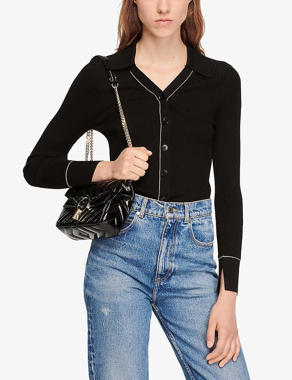 Sandro Gab Ribbed Fine-knit Ribbed Cardigan 5 Sandro Gab Ribbed Fine-knit Ribbed Cardigan - Image 3