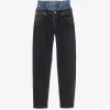 Sandro Kitty Trompe L'œil High-rise Mom Jeans -Mode Charm Shop R03948078 NOIRGRIS M