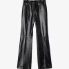 Sandro Dumont Flared High-rise Leather Trousers -Mode Charm Shop R03948082 NOIRGRIS M