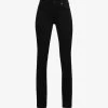 7 For All Mankind Kimmie Mid-rise Straight-leg Stretch-denim Jeans -Mode Charm Shop R03955410 BLACK M