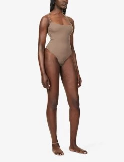 Fits Everybody Scoop-neck Stretch-jersey Body -Mode Charm Shop R03958589 UMBER ALT01