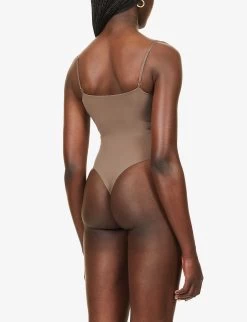 Fits Everybody Scoop-neck Stretch-jersey Body -Mode Charm Shop R03958589 UMBER ALT03