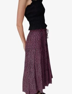 Whistles Twist Polka-dot Woven Midi Skirt -Mode Charm Shop R03959800 MULTICOLOURED ALT02