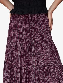 Whistles Twist Polka-dot Woven Midi Skirt -Mode Charm Shop R03959800 MULTICOLOURED ALT04