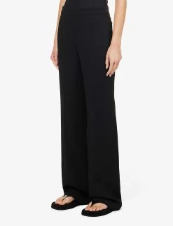 Joseph Cavendish Wide-leg Stretch-woven Trousers -Mode Charm Shop R03963534 BLACK ALT02